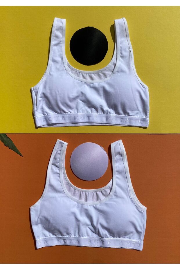 White Color Thick Strap Bustier-Half Undershirt with Removable Pad