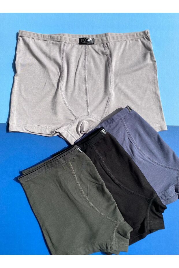 Modal Fabric, 4-Fold Folded Thin Waist Fabric in Black, Anthracite, Beige and Green Colors Modal Men's Boxer Shorts