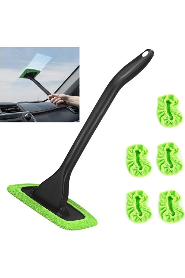 green Windshield Cleaning Tool Windshield Cleaning Wand Auto Window Cleaner Dirty Car Washing Brushe