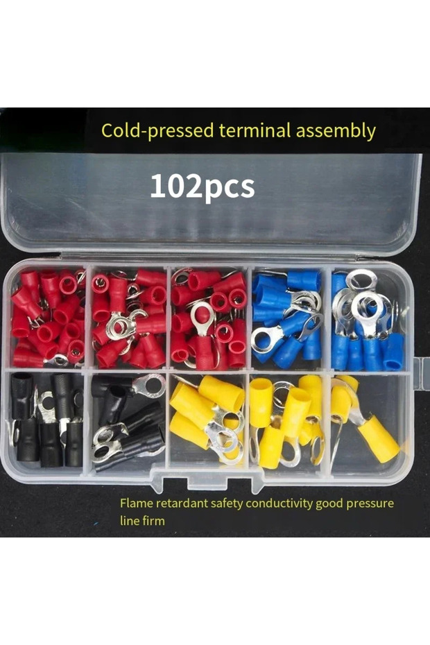 102PCS 102/300pcs Cable Lug Kit Kit Wire Flat Female and Male Insulated Wire Cable Connector Crimp T