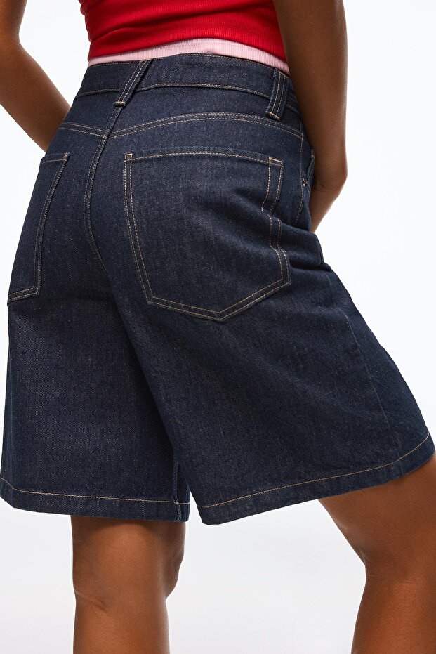 Baggy fit denim şort - 3