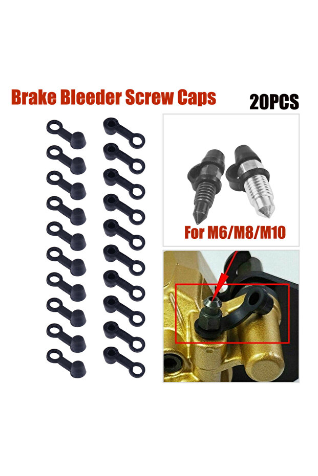 20pc 20/30/40PCS Brake Bleeder Screw Cap Grease Zerk Fitting Cap Dust Cover Black For Car Motor...