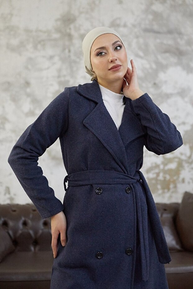 4-кнопковий капюшон синього кольору - 3