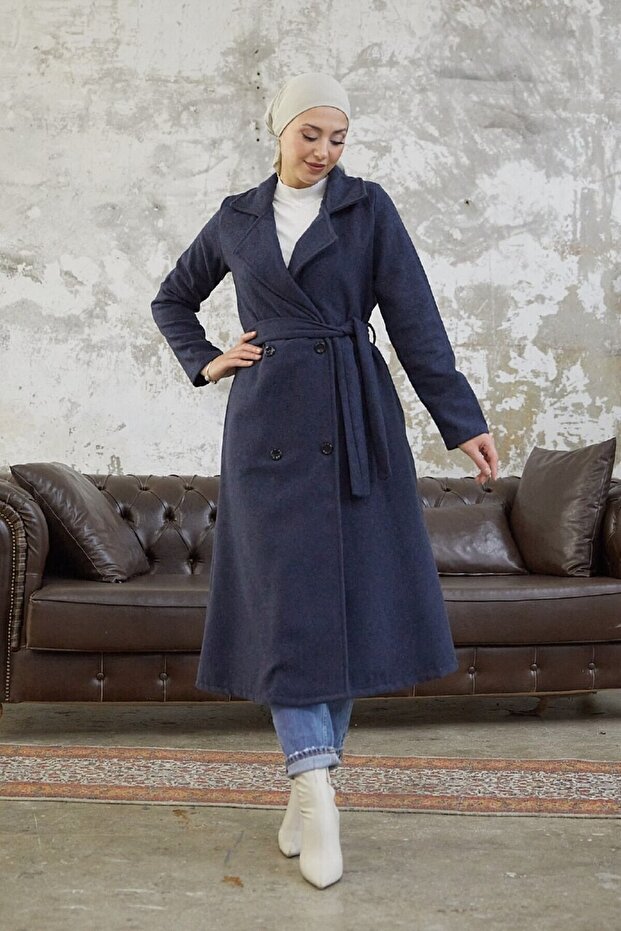 4-кнопковий капюшон синього кольору - 2