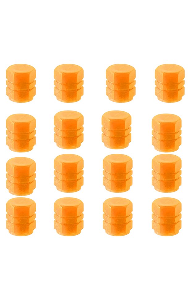 Orange 16pcs Luminous Valve Caps Fluorescent Night Car Tire Valve Caps Motorcycle Bike Glow