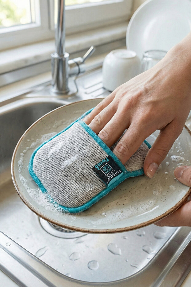 Twino 6 Prç Deneyim Seti Microfiber Zor Kir Temizlik Mutfak Banyo Bulaşık Teli Temizleme Ovma Bezi - 7