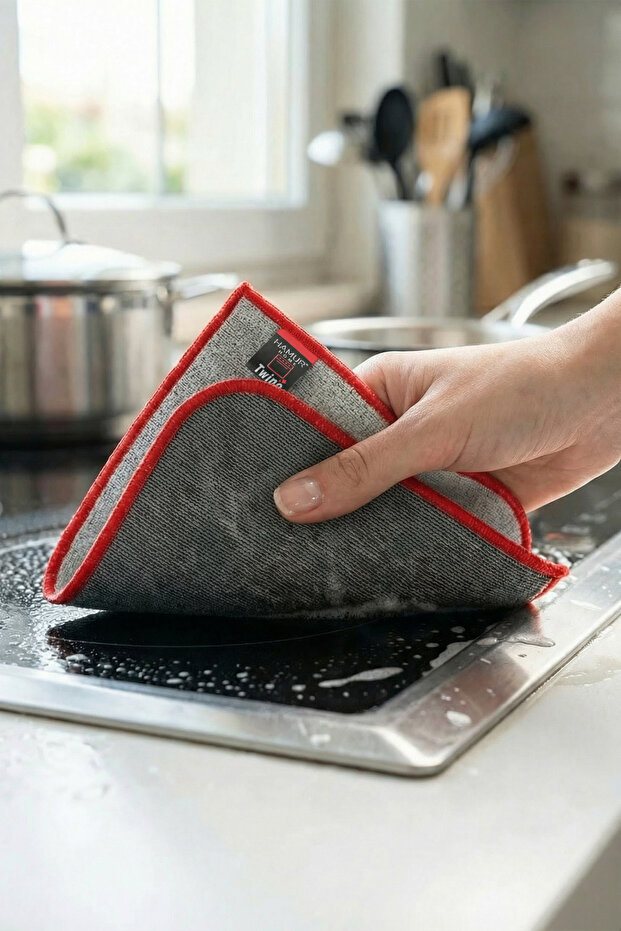 Twino 6 Prç Deneyim Seti Microfiber Zor Kir Temizlik Mutfak Banyo Bulaşık Teli Temizleme Ovma Bezi - 5