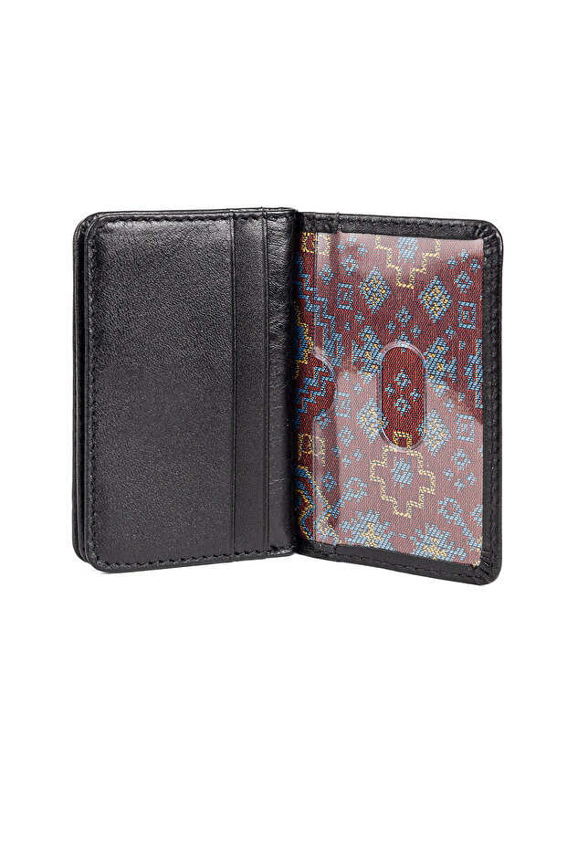 Suımir Genuine Leather Card Holder Wallet Black