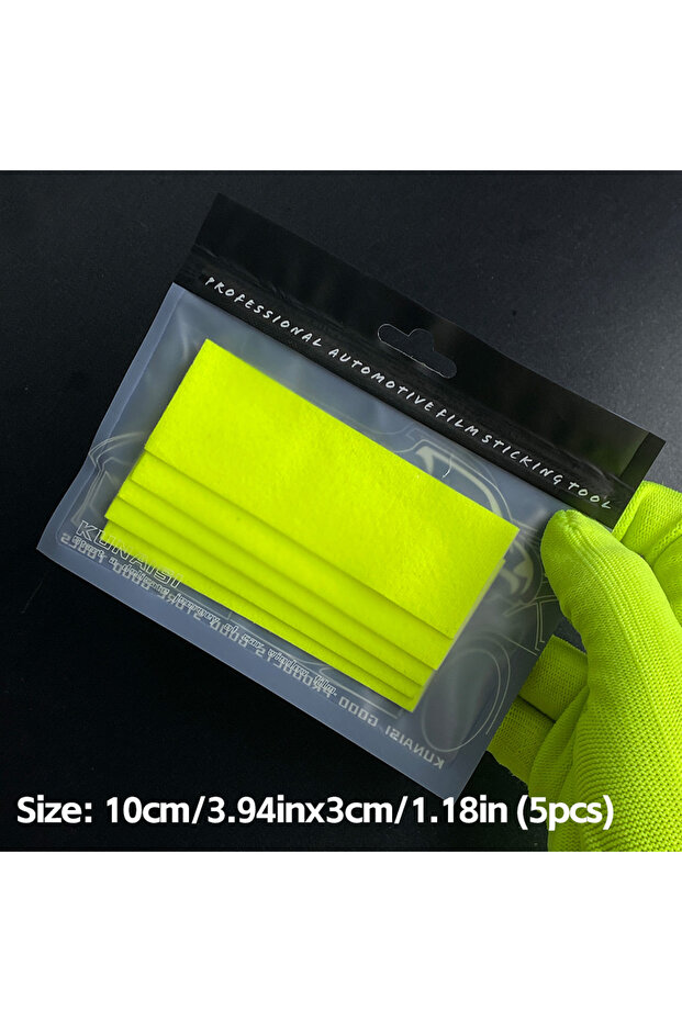 Green 5pcs 5pcs Fabric Replaceable Felt with Self Adhesive Glue Automotive Vinyl Film Installation A