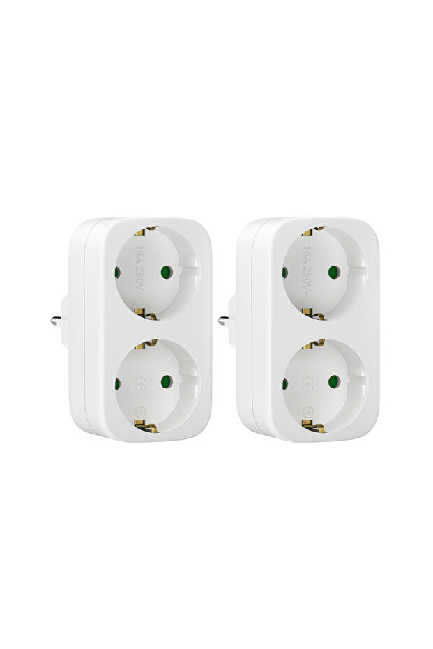 EU 2pcs white 1/2pcs Double Plug Socket adapter 4000W Portable Wall Plate Sockets EU standard 2 AC o