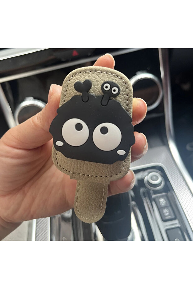 1pc-beige Car Glasses Clip Car Visor Storage Rack Multifunctional Creative Magnetic Car Sunglasses