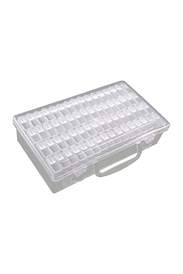 64Grids 64Grid/44-Grid Diamond Painting Tool and Bead Storage Case, Plastic Organizer Box for Jewelr