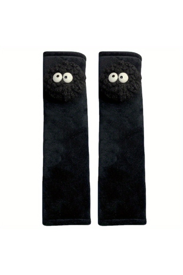 2pcs black 2pcs Black Spirit Pad Car Seat Belt Small Interior Decoration Protection Cartoon Creative