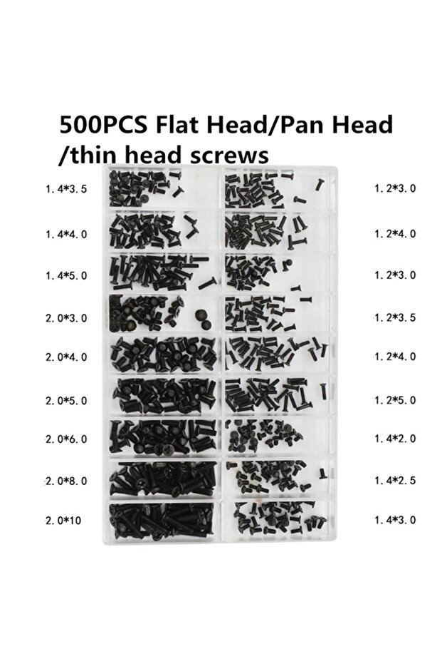 K 500PCS 18Size Laptop Notebook Tiny Computer Replacement Electronic Screws Assortment Repair Kit F.