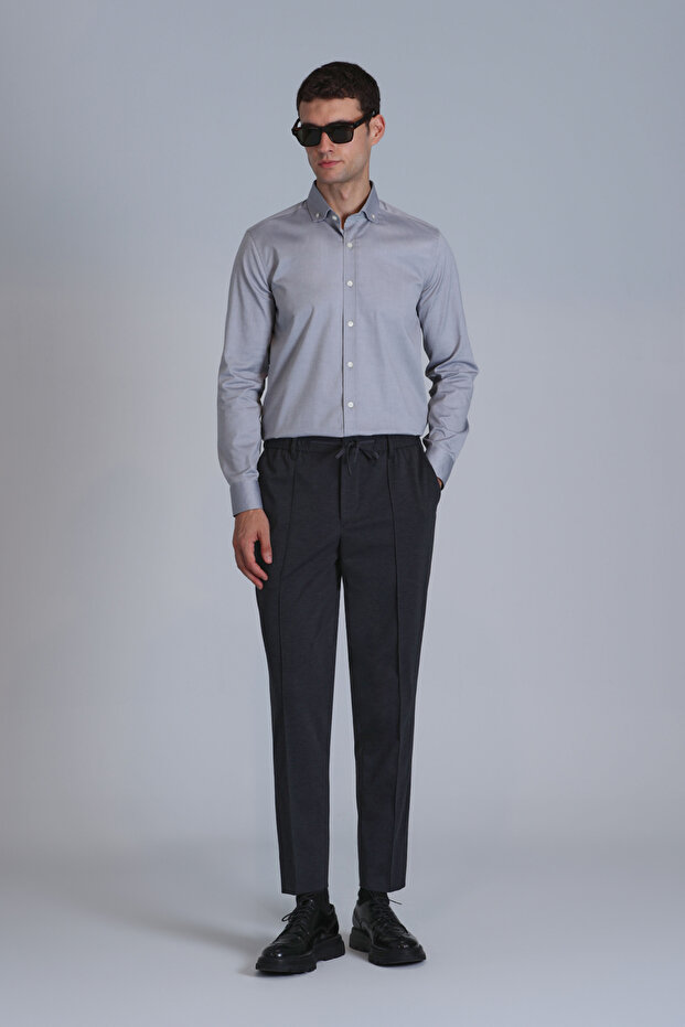 Danıel Erkek Basic Gömlek Slim Fit Gri - 4