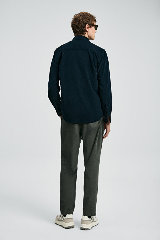 Drew Erkek Basic Gömlek Regular Fit Lacivert - 6