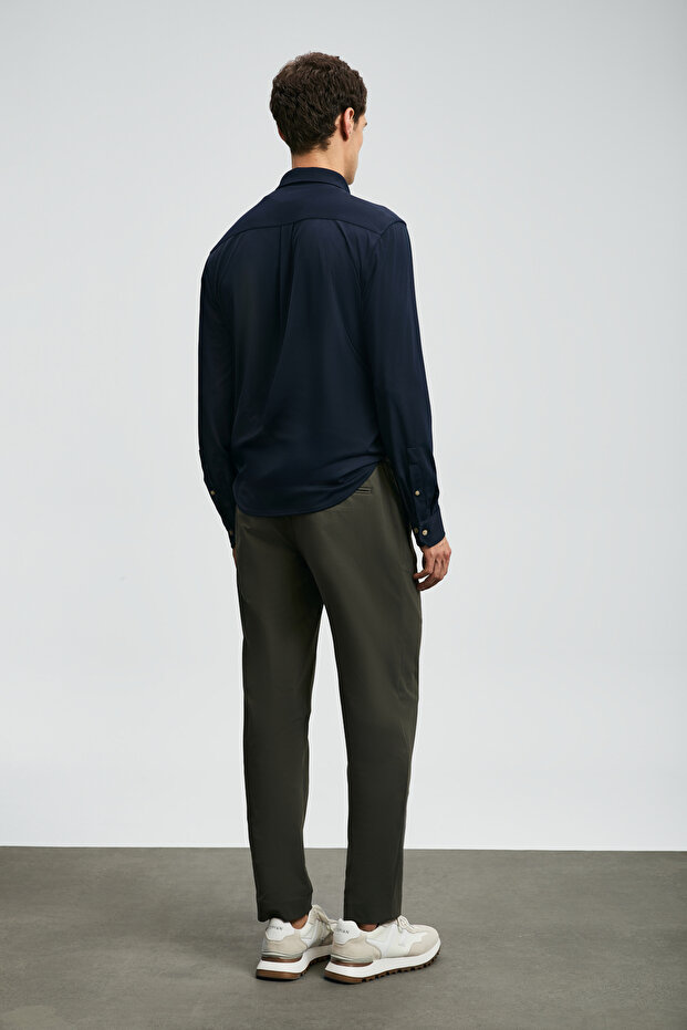 Carl Erkek Basic Gömlek Regular Fit Lacivert - 6