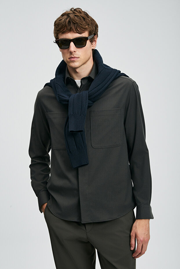 Lord Erkek Basic Gömlek Regular Fit Haki - 2