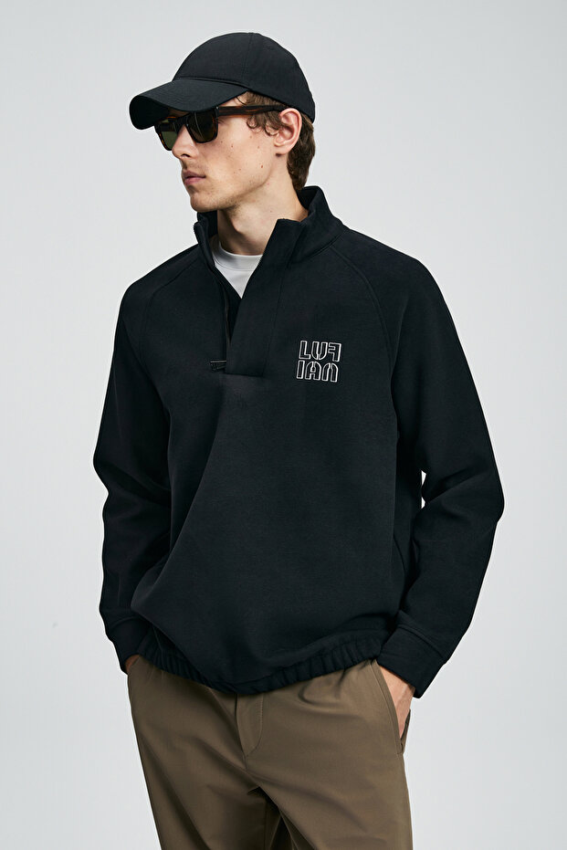 Hazel Erkek Sweatshirt Siyah - 4