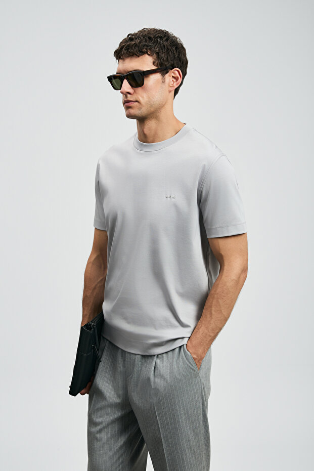 Roland Erkek Basic Tişört Gri - 4