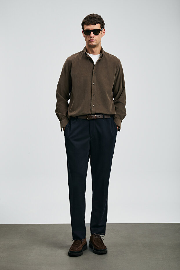 Drew Erkek Basic Gömlek Regular Fit Haki - 1