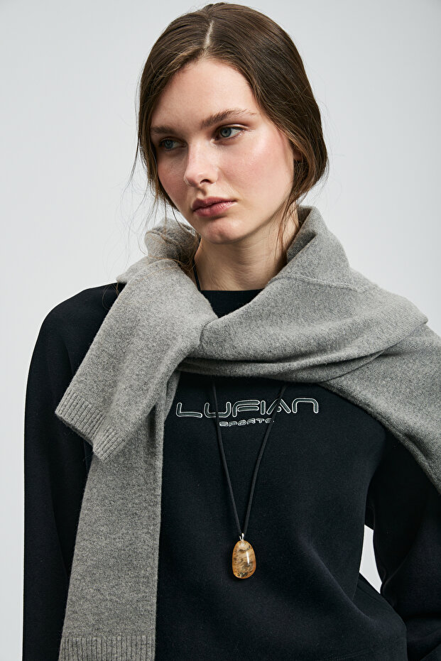 Beggy Kadın Örme Sweatshırt Siyah - 4