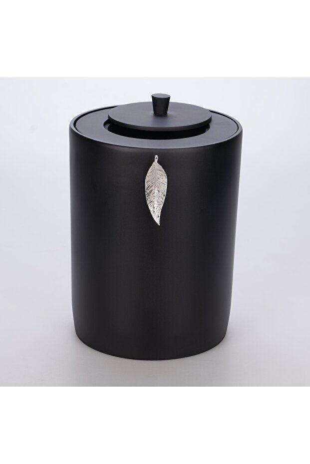 Leaf Çöp Kovası Siyah-Gümüş - 2