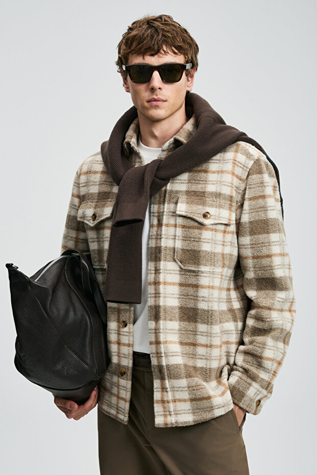 Vardar Erkek Basic Gömlek Regular Fit Bej - 1