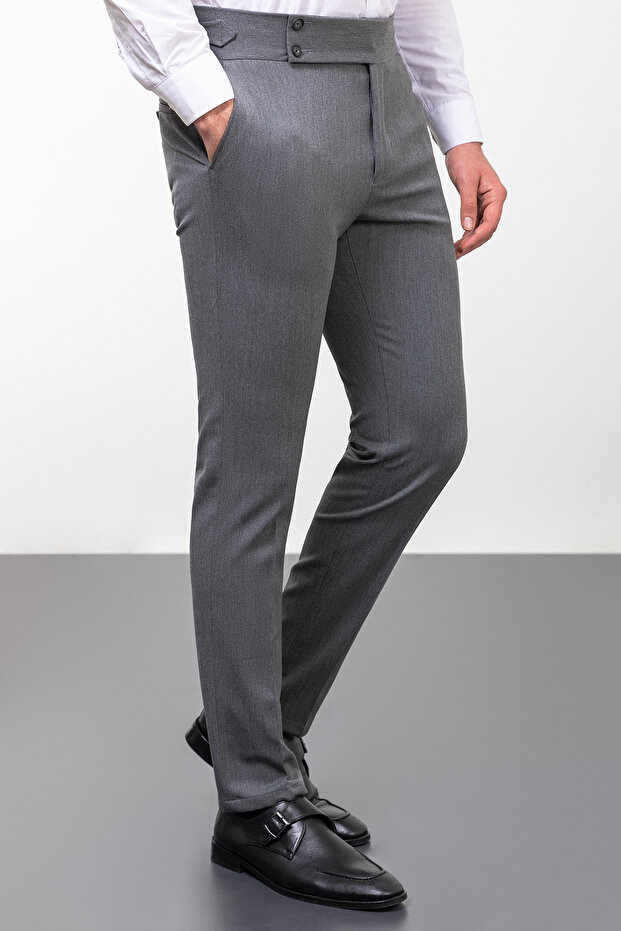 Straight Super Slim Fit Men's Trousers Gray - 38192.23K