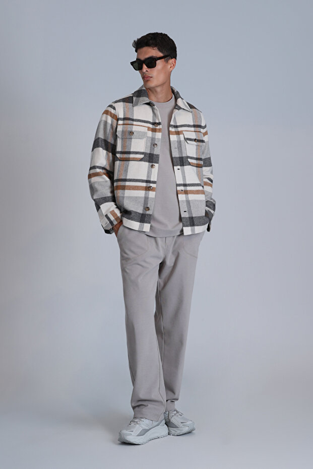 Fera Erkek Basic Gömlek Slim Fit Gri - 4