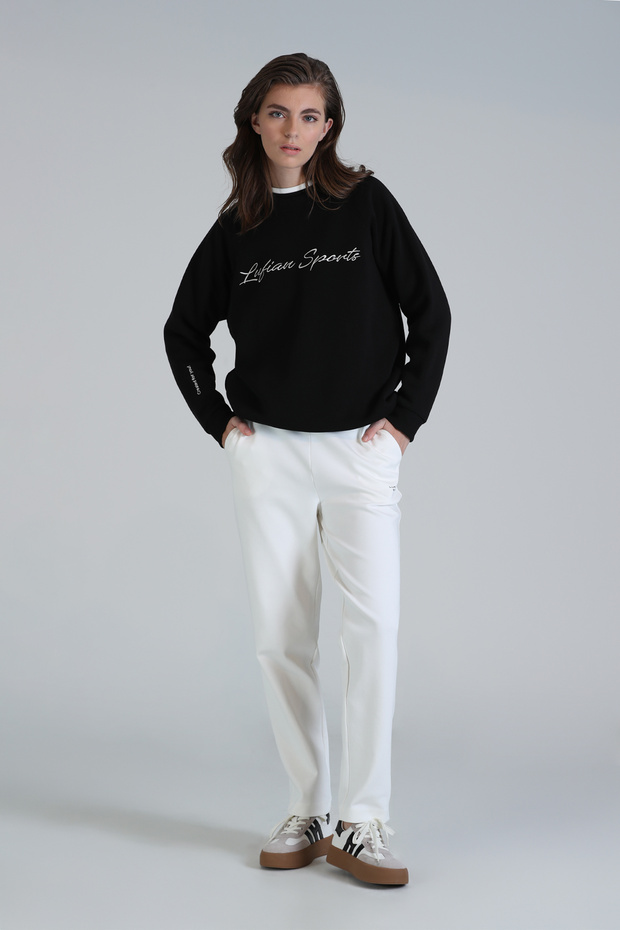 Loved Kadın Örme Sweatshırt Siyah - 2