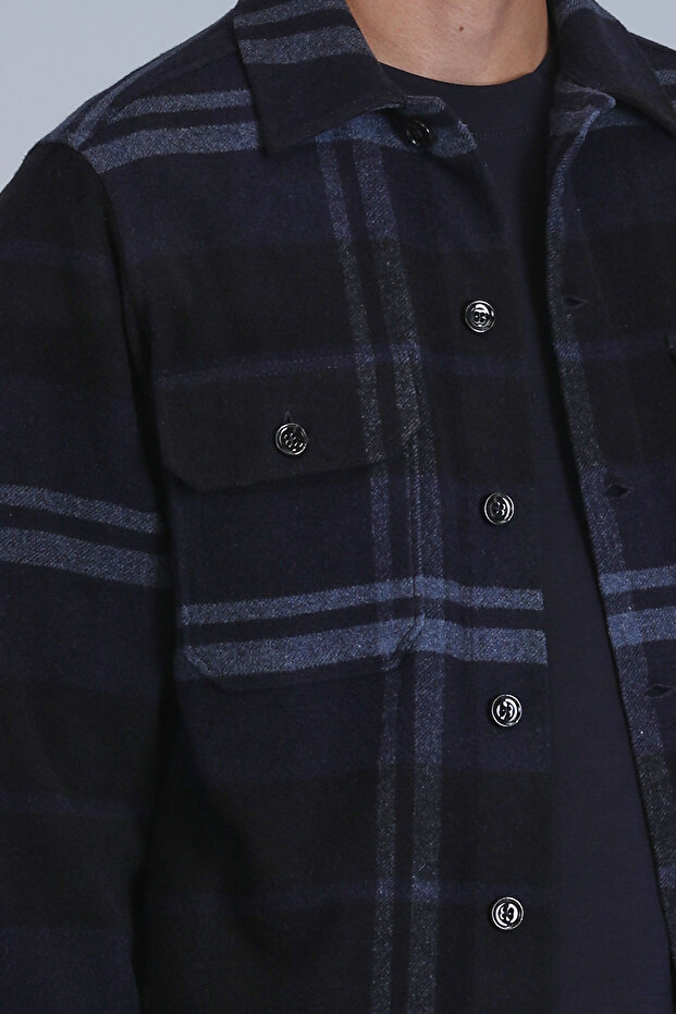 Barder Erkek Basic Gömlek Slim Fit Lacivert - 3