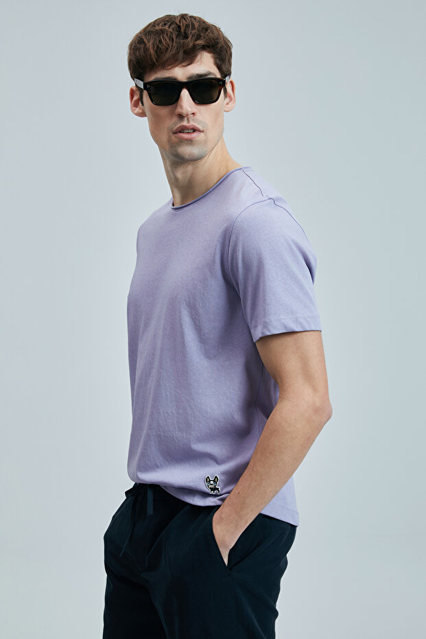 Junya Erkek Basic Tişört Lila - 5