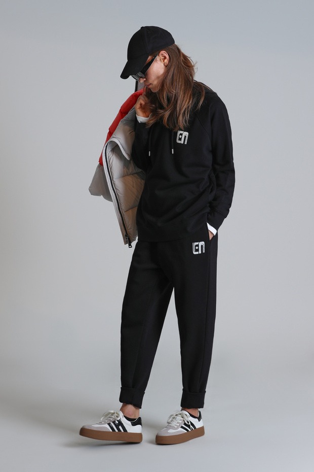 Sabrına Kadın Örme Sweatshırt Siyah - 2