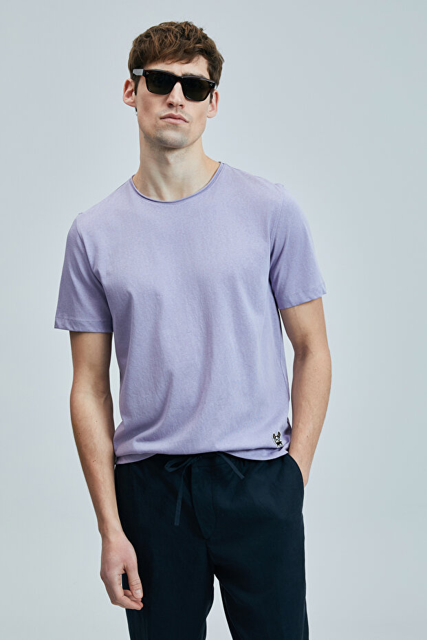 Junya Erkek Basic Tişört Lila - 2