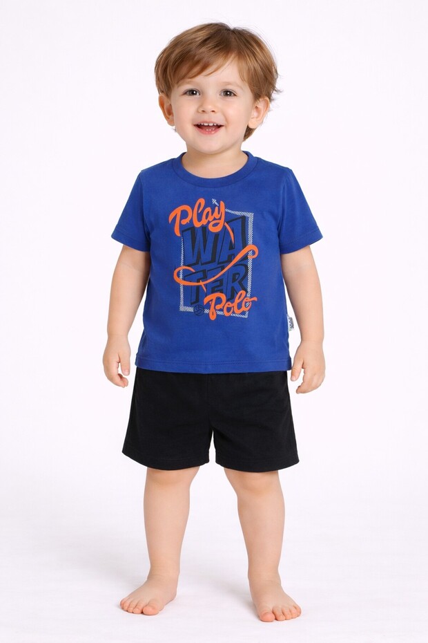 Play Polo Text Printed 2-Piece T-Shirt Top and Bottom Set