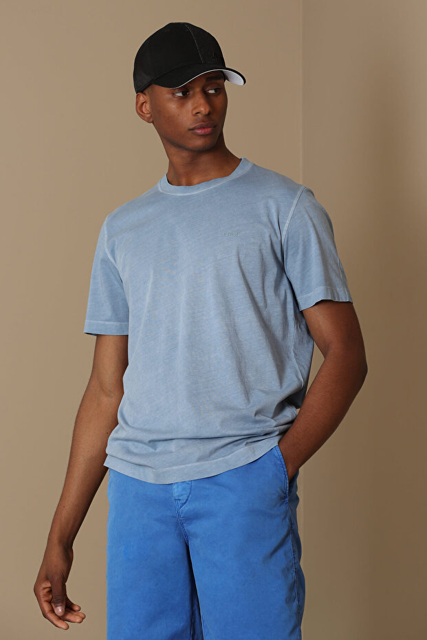 Sarder Erkek Basic Tişört Açık Mavi - 2