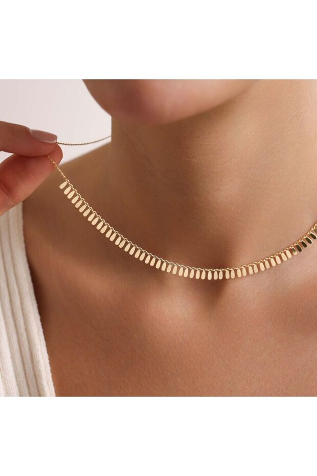 Altın Pullu Kolye 52+3 cm - 5