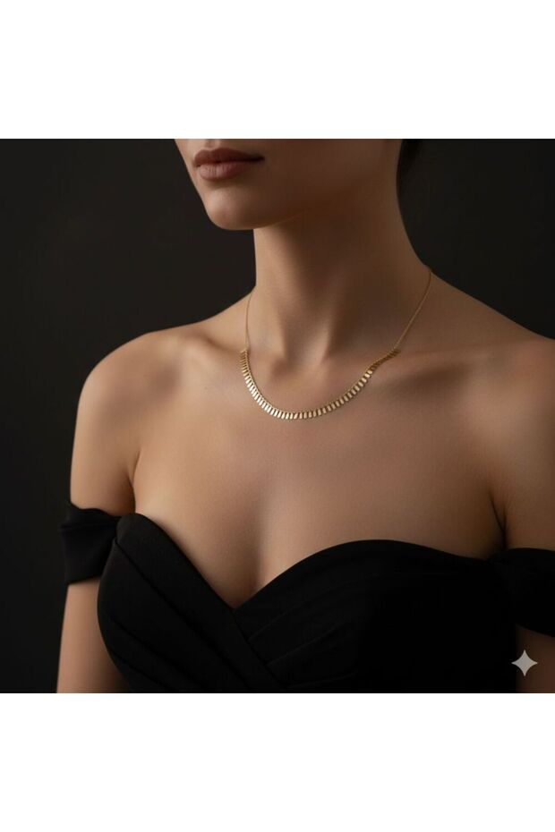 Altın Pullu Kolye 52+3 cm - 1