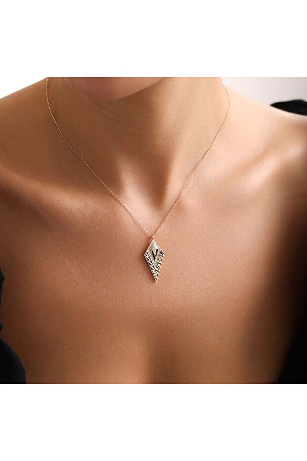 Triangle Grek Altın Kolye - 4