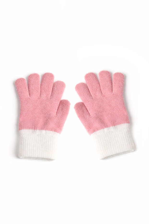 Kedi Nakışlı Pembe Eldiven - 2