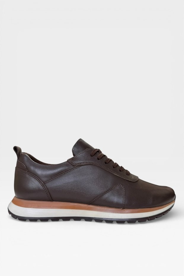 Men's Genuine Leather Lace-Up Shoes Brown