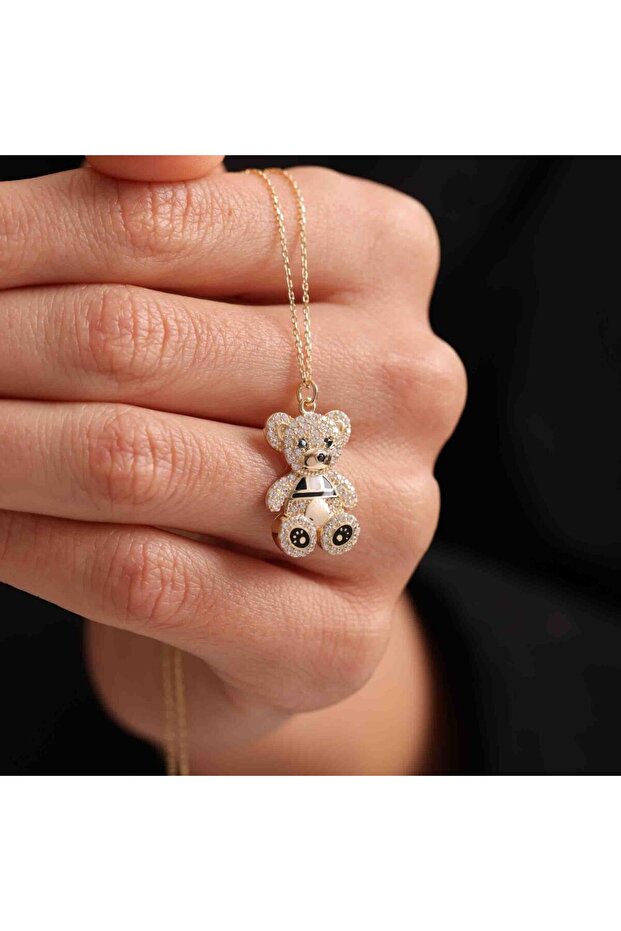 Sevimli Altın Panda Kolye - 1