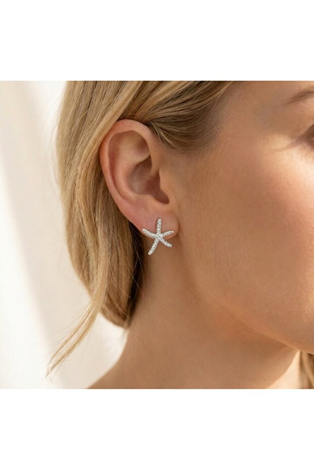 أقراط نجم البحر منقوشة - 1