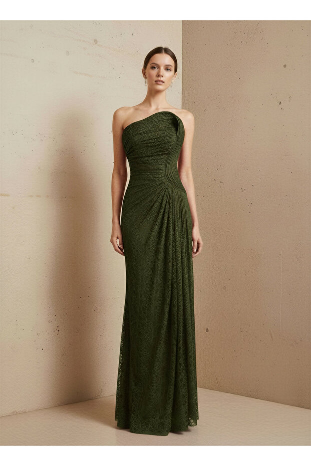 6147DAN LEZ DANTEL ELBİSE - 1