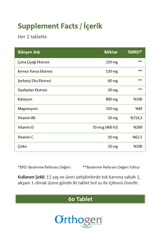 Premenol 60 Tablet | Vitamin, Mineral ve Bitki Ekstreleri İçeren Takviye Edici Gıda - 2