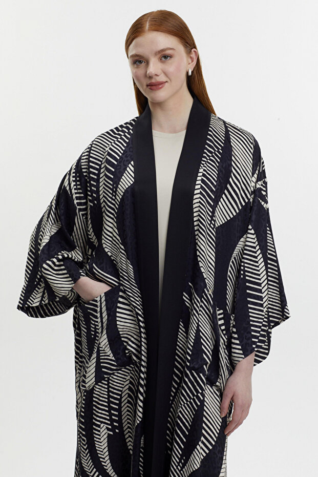 طقم أسود مزدوج منقوش للداخل والخارج 1283 - 2