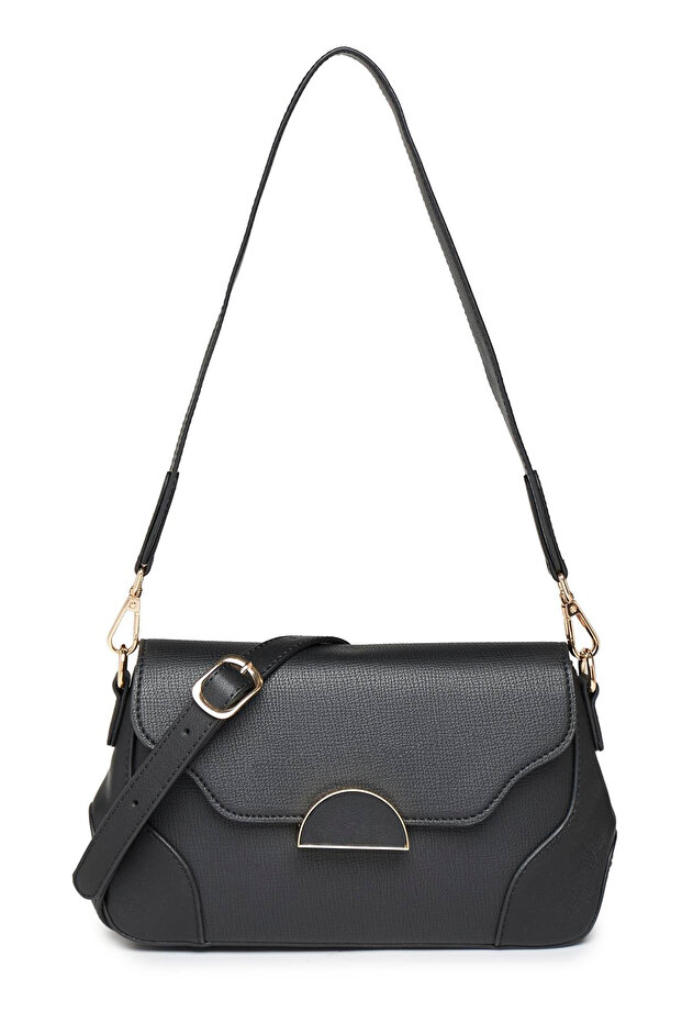 Black Bag with Metal Buckle Detail 0028