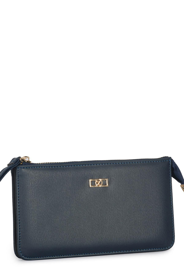 Navy Blue Wallet with Bracelet Detail Zc021