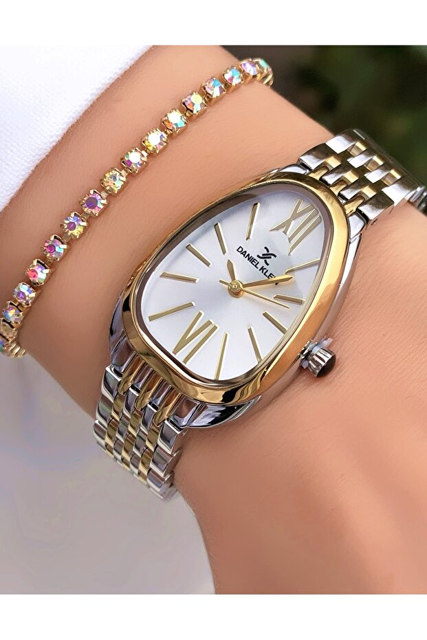Original Gold Silver Waterproof Steel Cord Women's Watch with Bracelet Gift